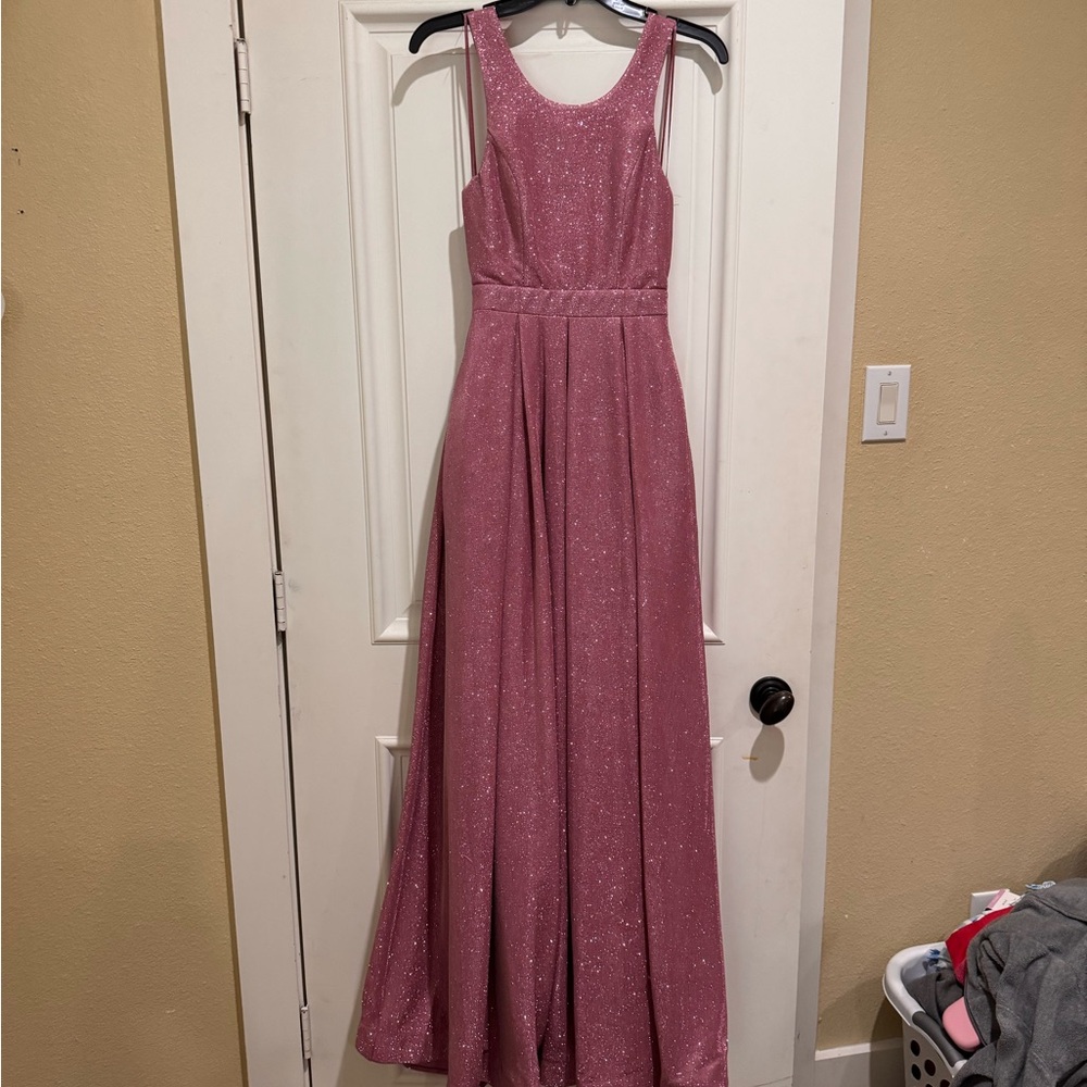 Sparkling Pink Sleeveless Gown